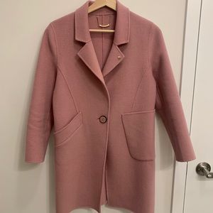 Pink wool coat petite